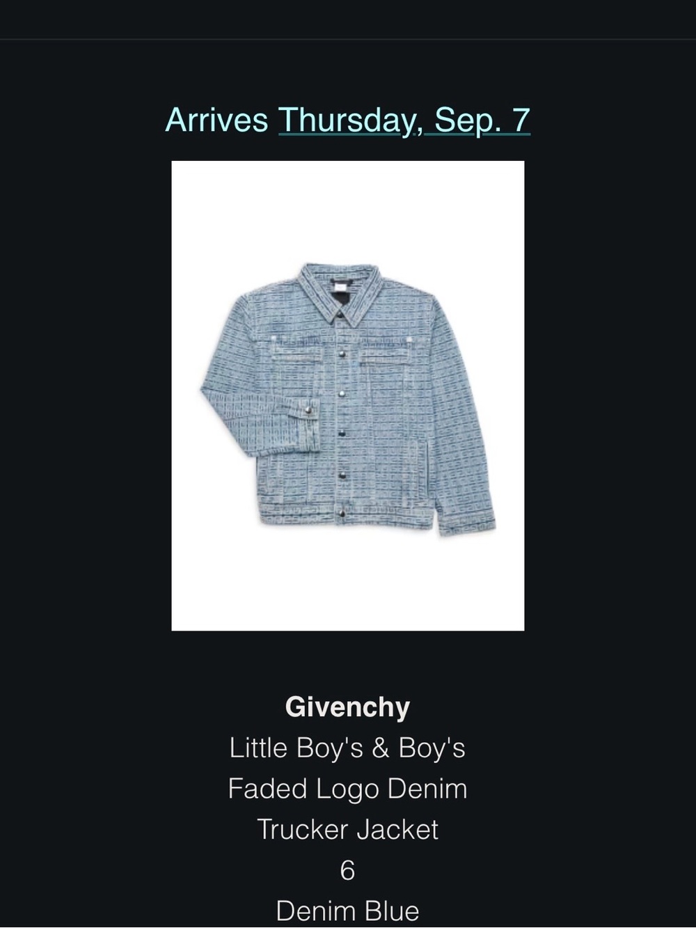 Givenchy Light Blue Tweed-Effect Denim Jacket for Kids
